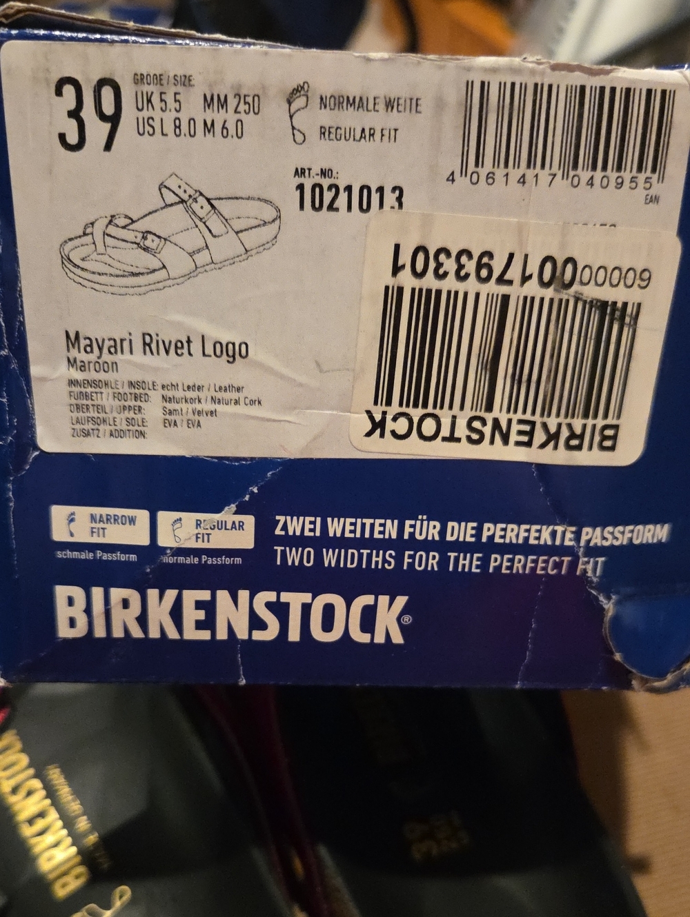 NWT Birkenstock Mayari Rivet Logo Red Velvet Crisscross Buckle Sandals - Picture 9 of 11